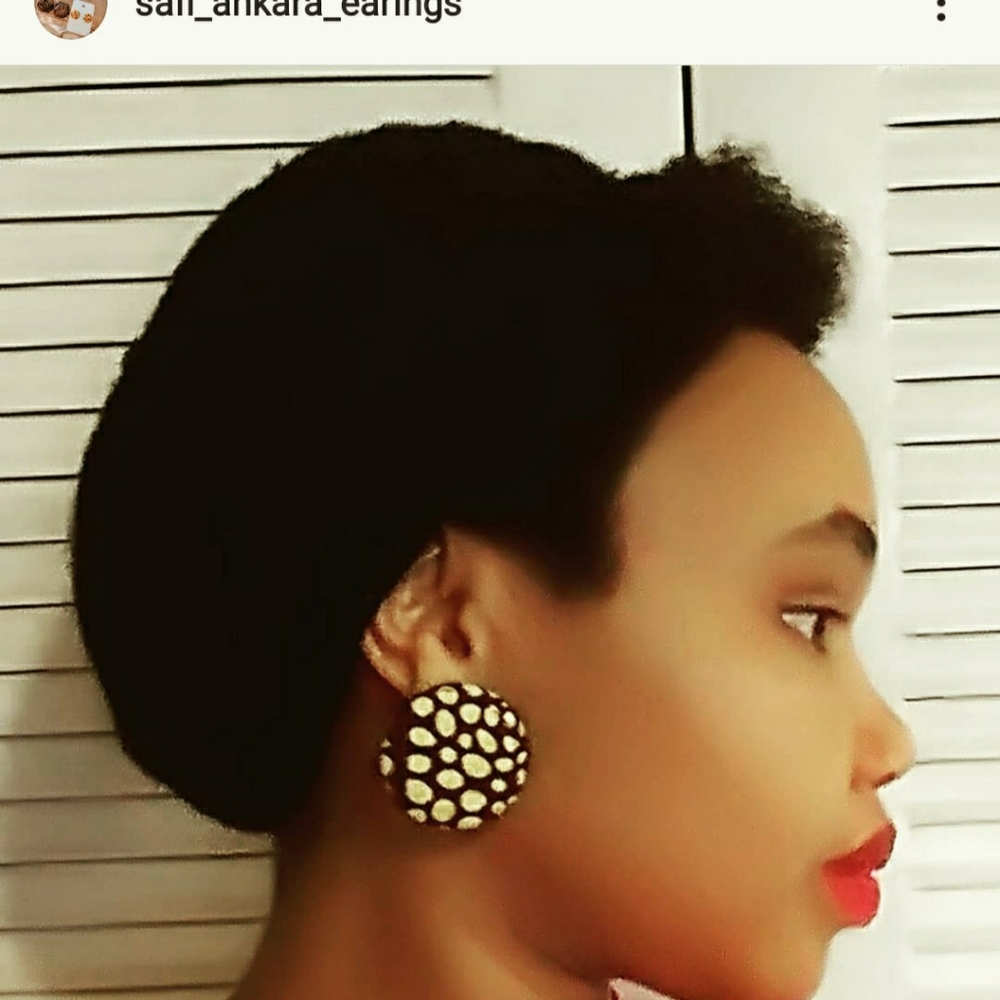 Ankara  button earings